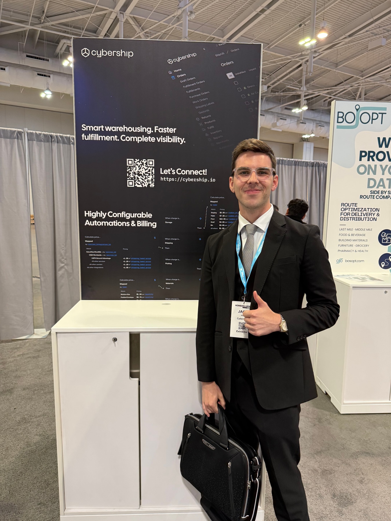 Jack Kelly at the Cybership booth
